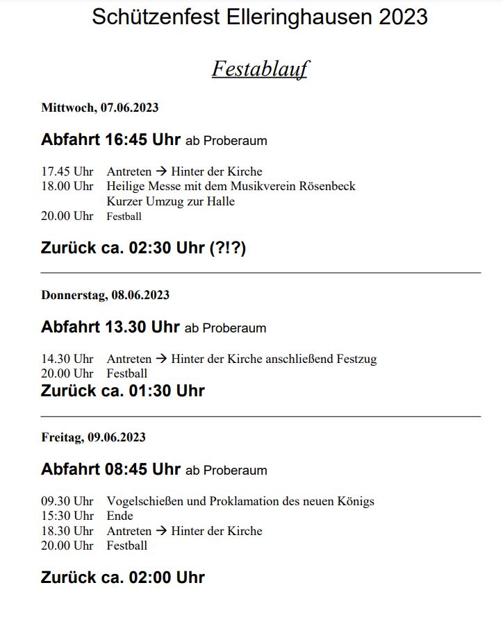 Abfahrtszeiten Elleringhausen 2023